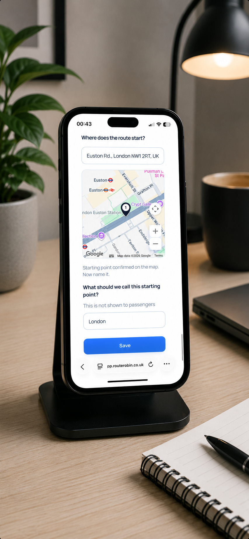 Route Robin route programming app preview